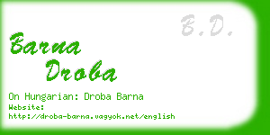 barna droba business card